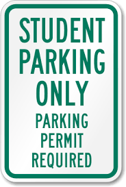  student parking banner
